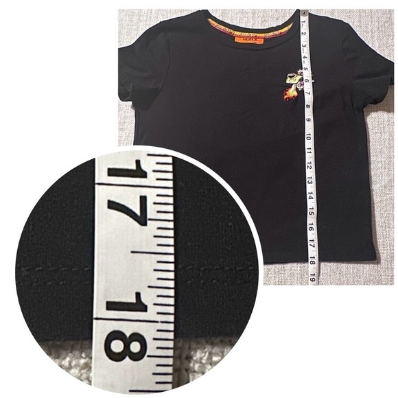 FOREVER 21 Cheetos Flamin’ Hot Black Crop Top (M) Chester Cheetah Tee Shirt F21 - Picture 7 of 8